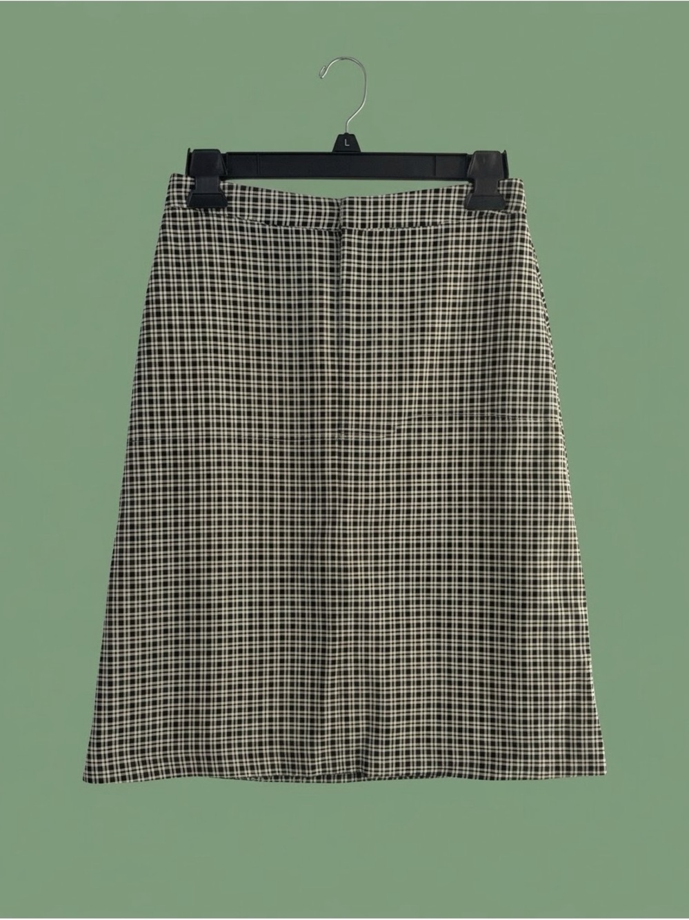 Banana Republic Classic Black & White Checked A-Line Skirt